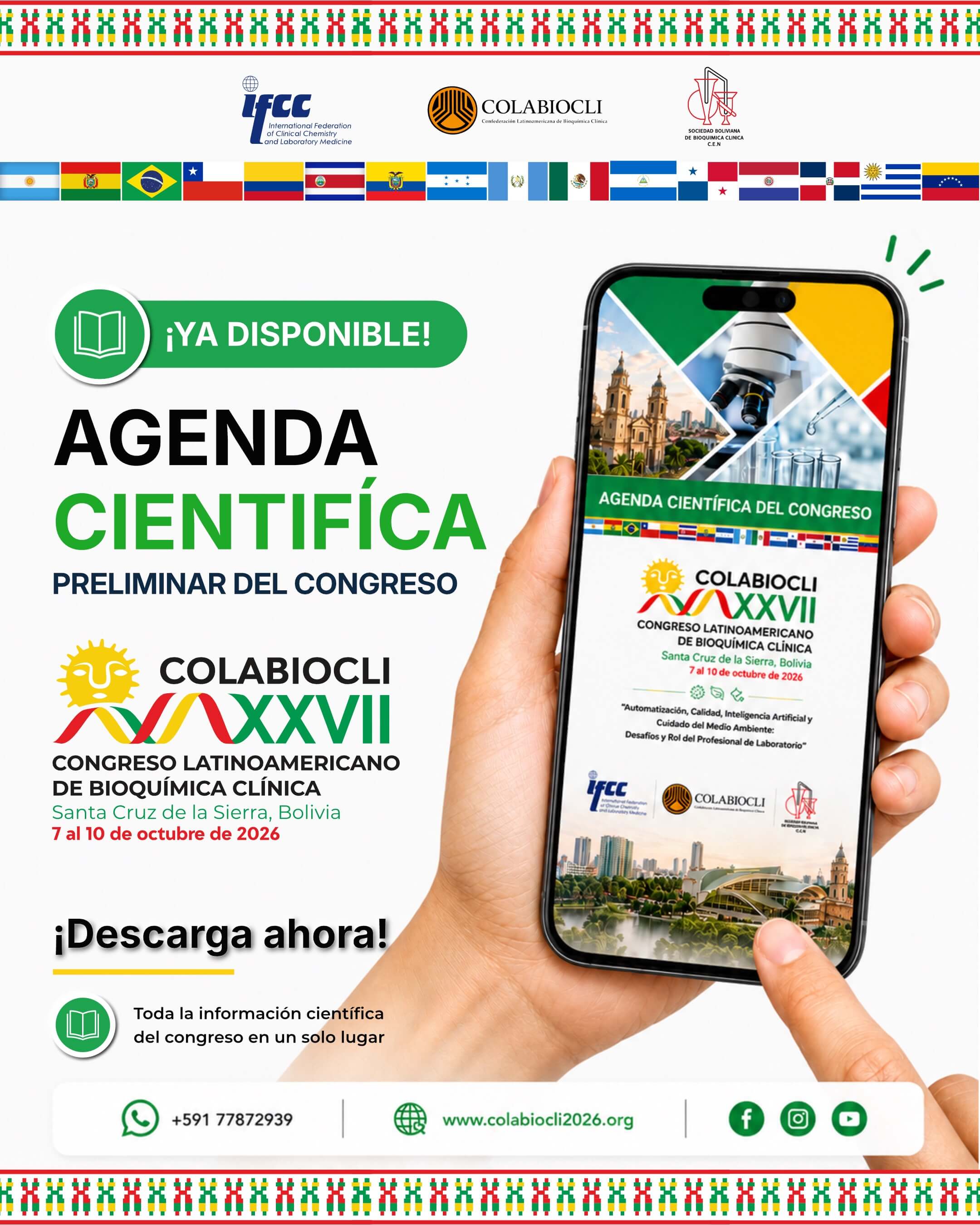 ¡Ya disponible! Agenda Científica Preliminar del Congreso