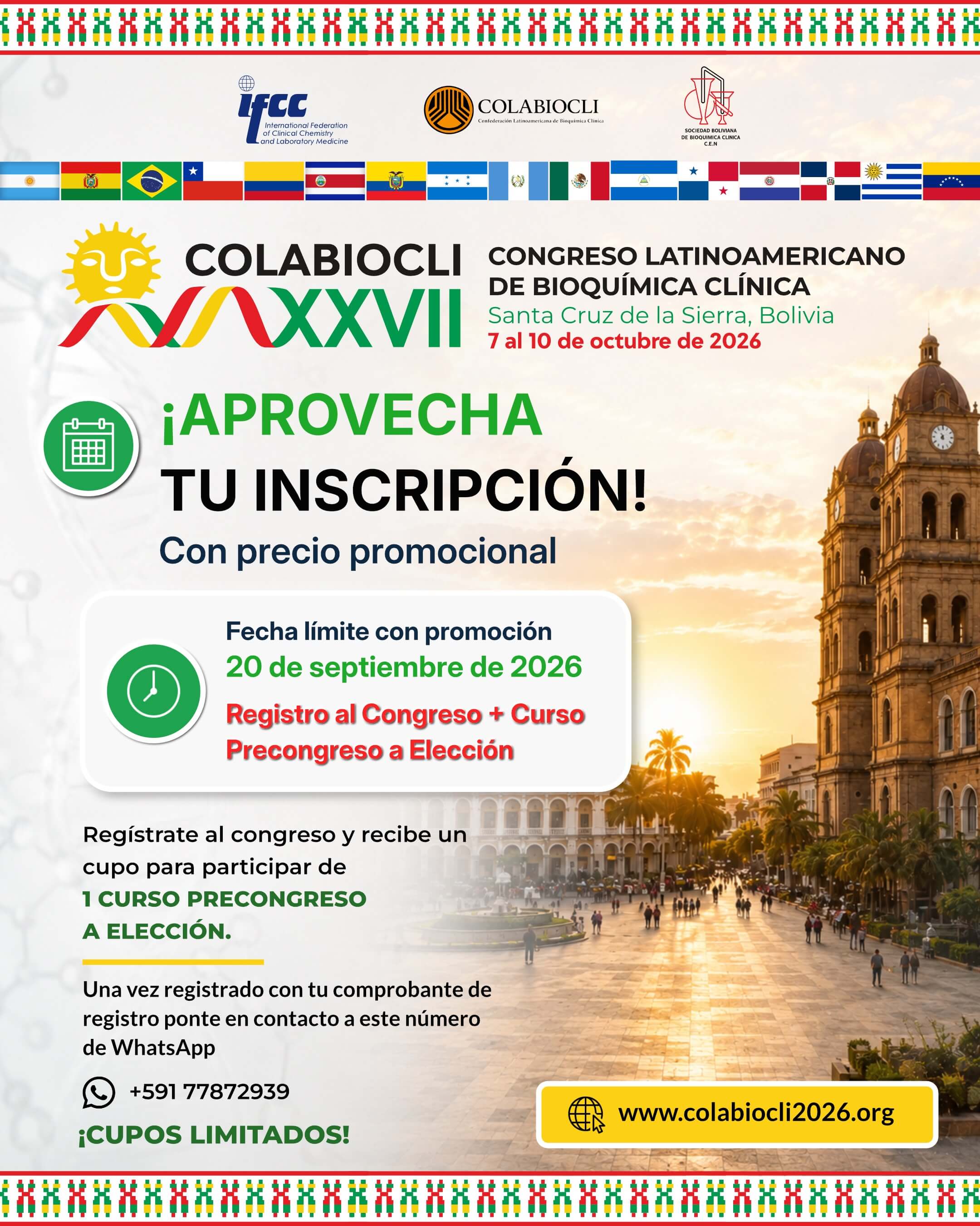 ¡Aprovecha tu inscripción! Registro al Congreso + Curso Precongreso